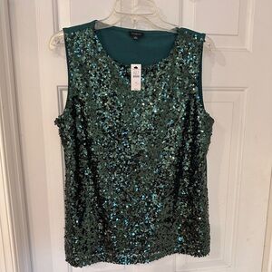 Talbots Emerald Sequin Tank Top